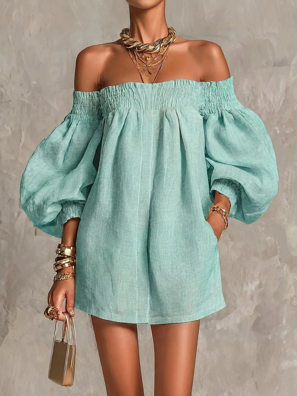 Rosaline | Off-Shoulder Puff-Sleeve Dress