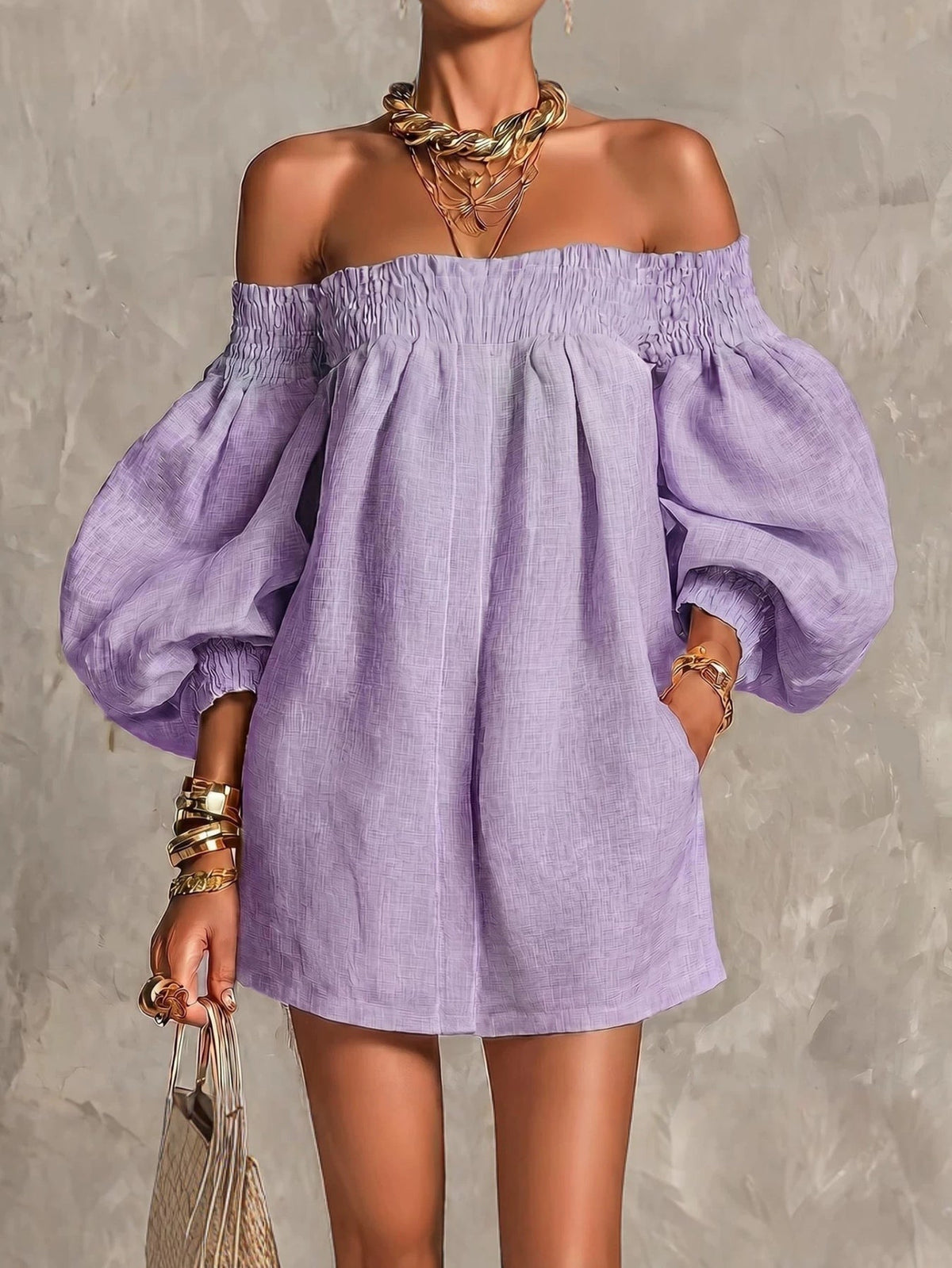 Rosaline | Off-Shoulder Puff-Sleeve Dress