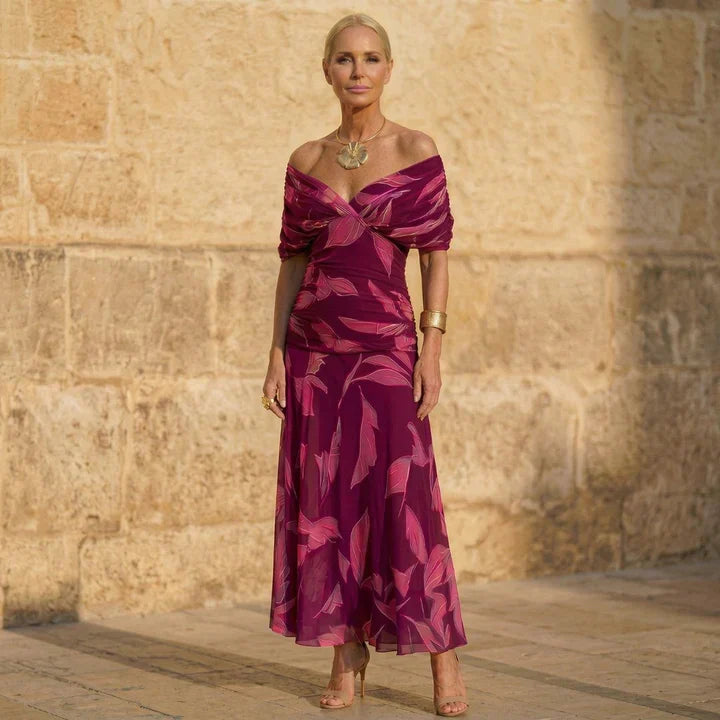 Celin - Elegant Leaf Dress