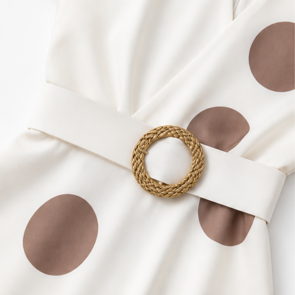 Marlowe | Belted Polka Dot Midi Dress