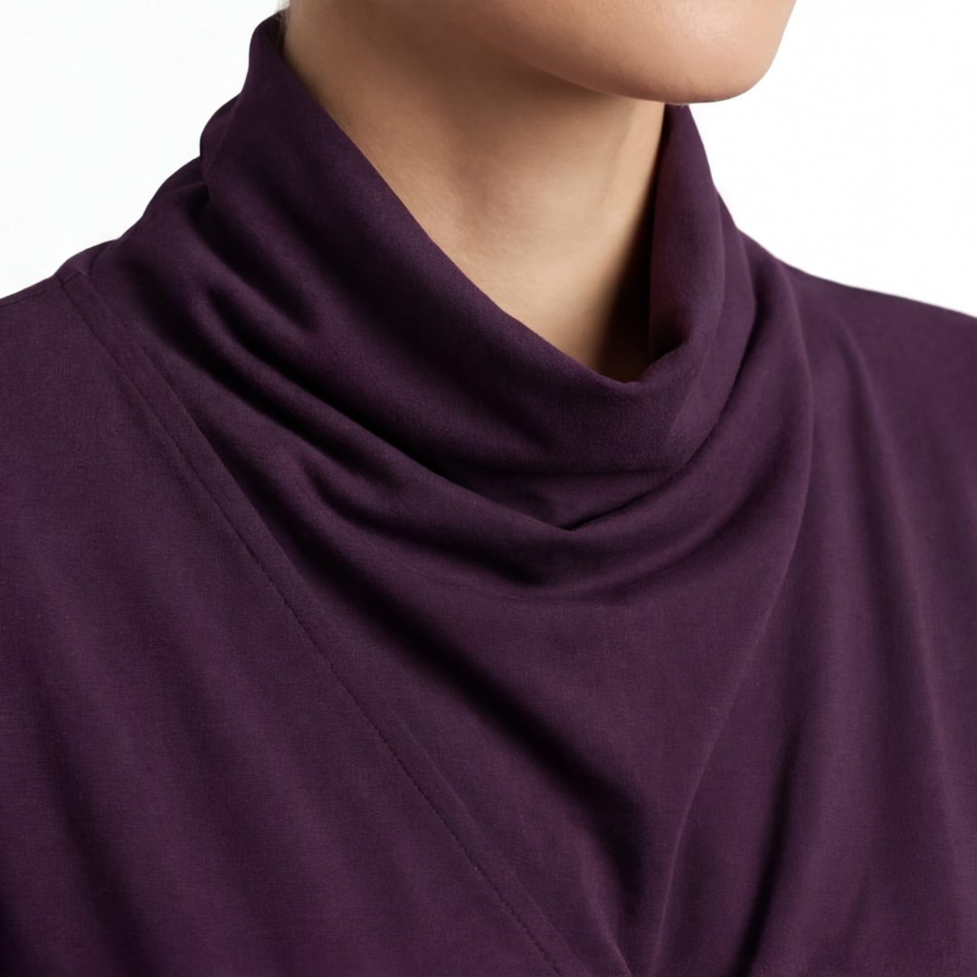 Florenne | Draped High-Neck Maxi Dress