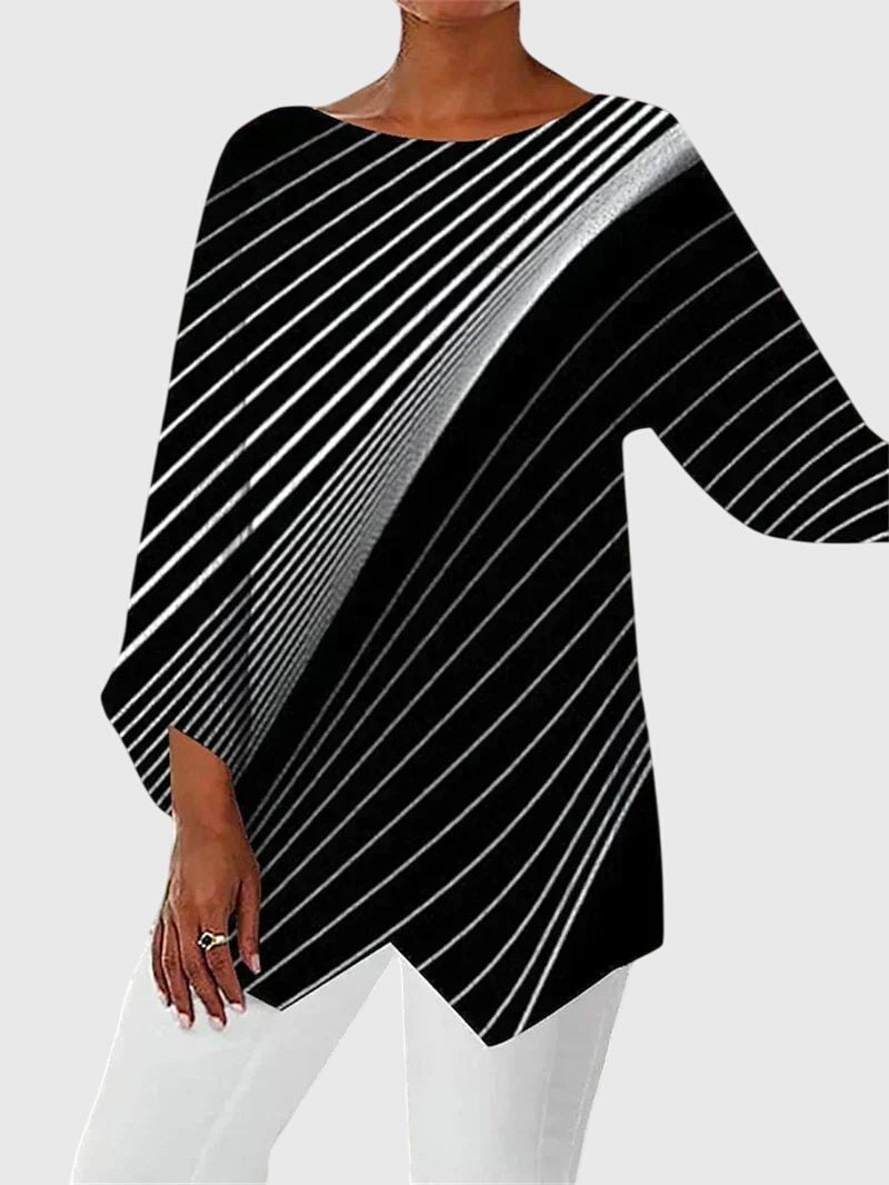 Alaina | Printed Crew-Neck Top