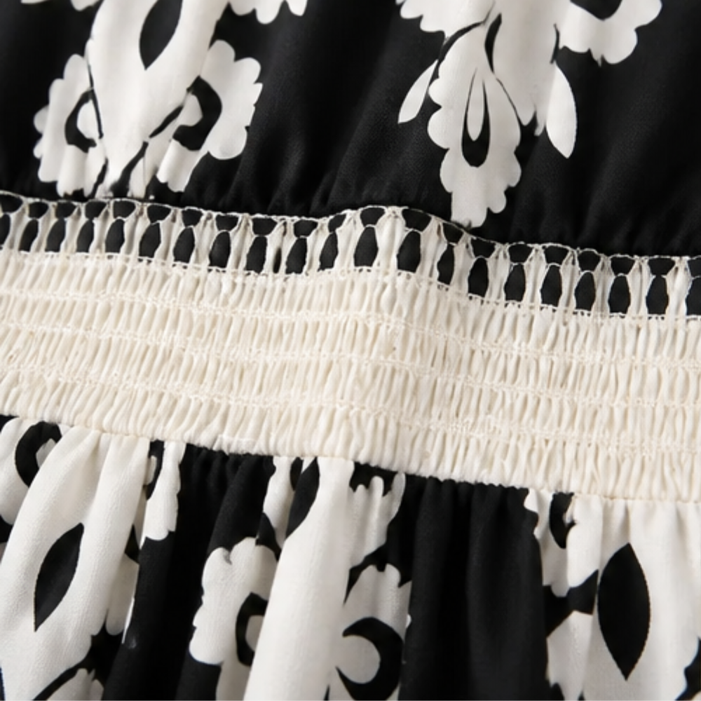 Odette | Damask Print Midi Dress