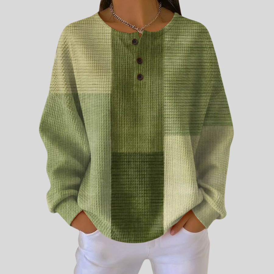 Shelby™ | Henley Waffle Knit Sweatshirt