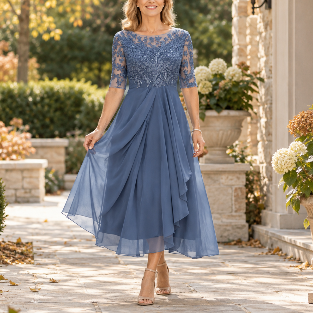 Avi | Lace Bodice Midi Dress