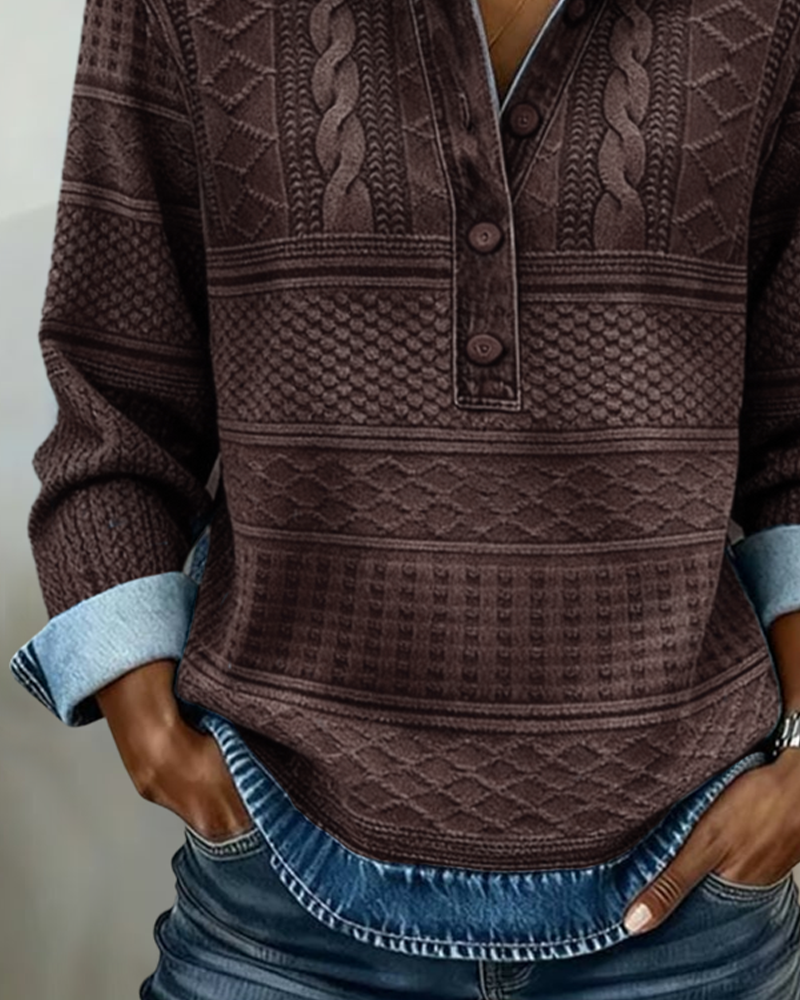 Dolores | Collared Half-Button Sweatshirt