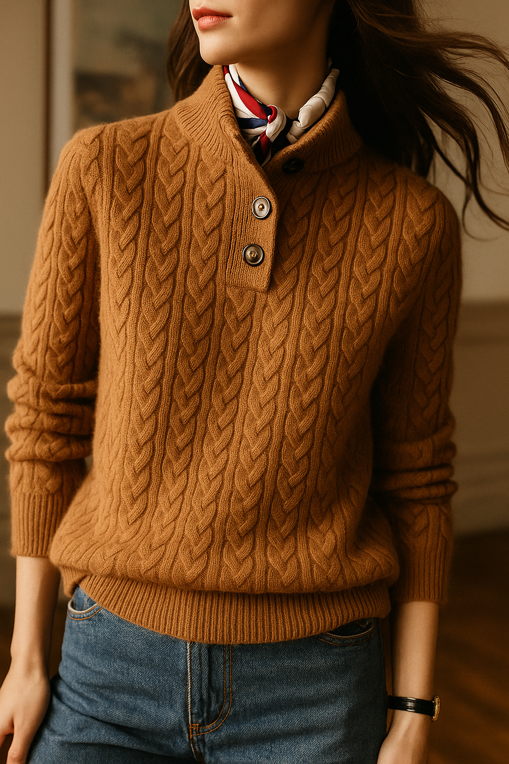 Arden | Cable-Knit Button-Up Sweater