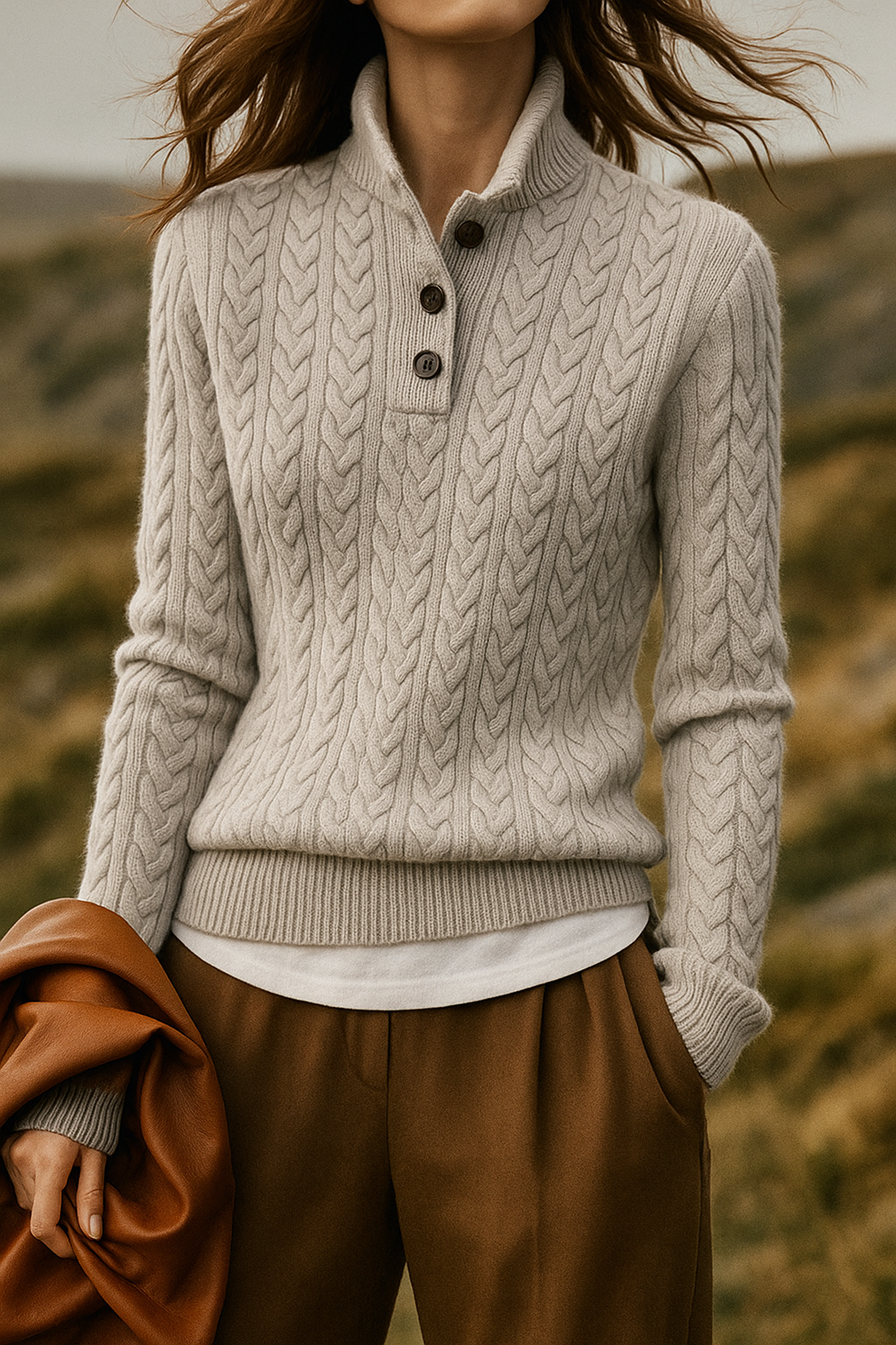 Arden | Cable-Knit Button-Up Sweater
