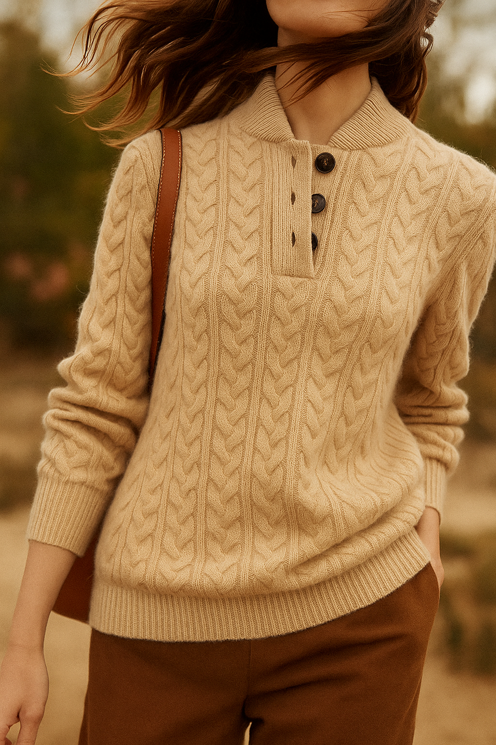 Arden | Cable-Knit Button-Up Sweater