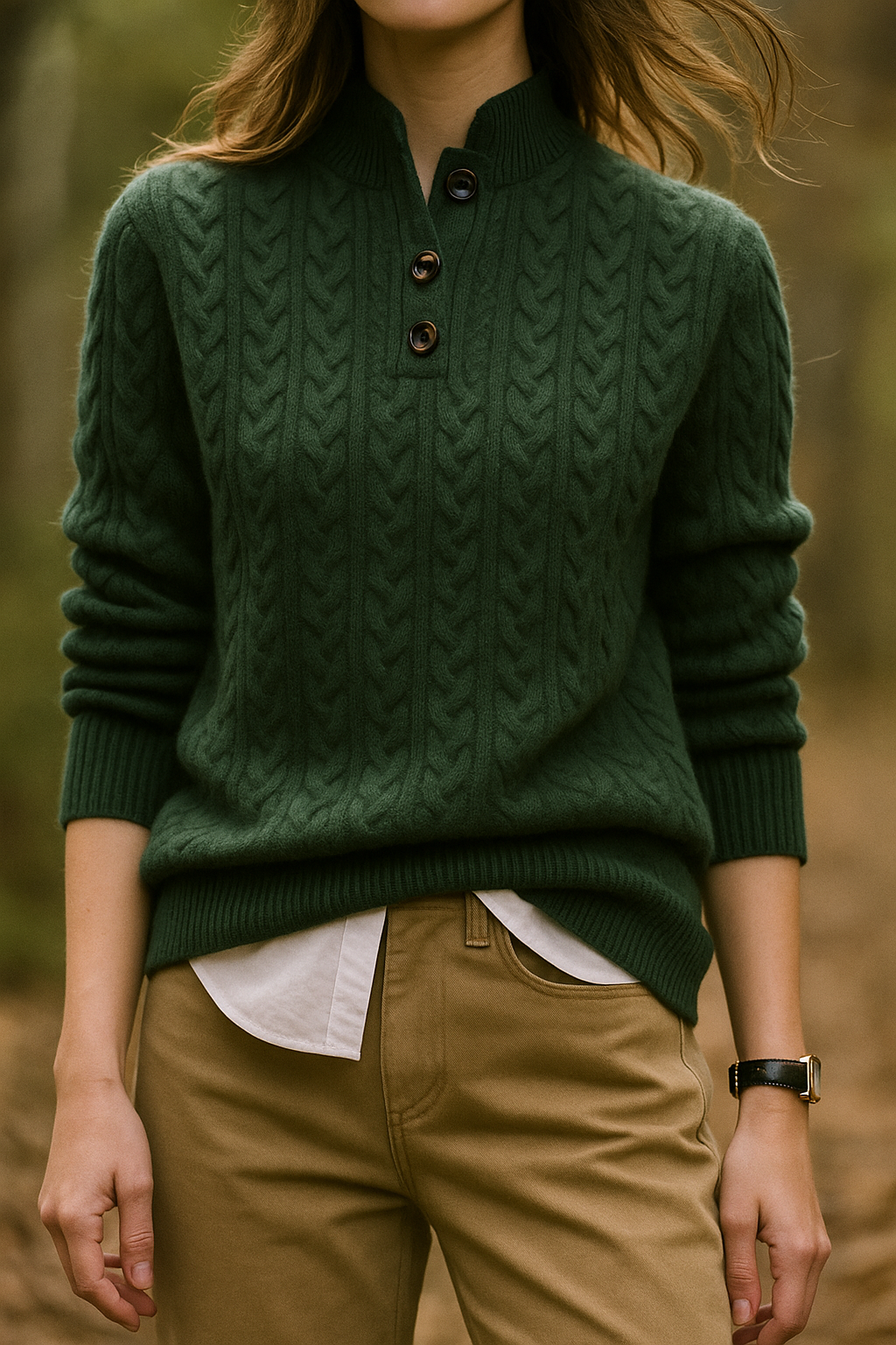 Arden | Cable-Knit Button-Up Sweater
