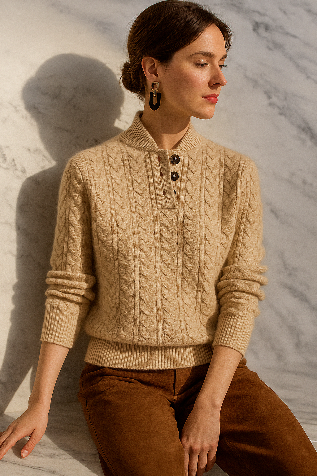 Arden | Cable-Knit Button-Up Sweater
