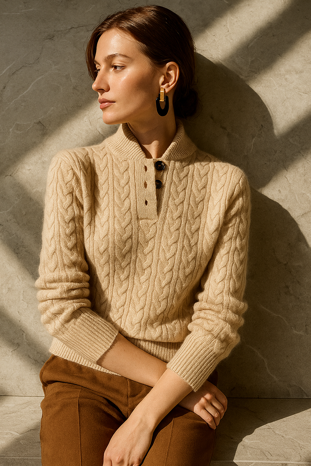 Arden | Cable-Knit Button-Up Sweater