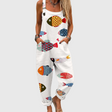 SOFT JUMPSUIT WITH COLORFUL FISH DESIGN