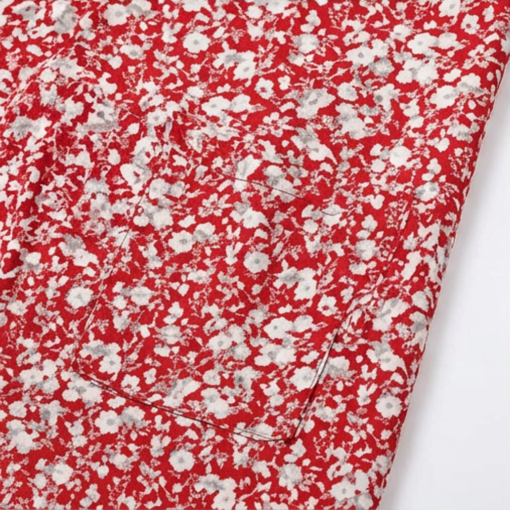 Veluna | V-Neck Floral Dress