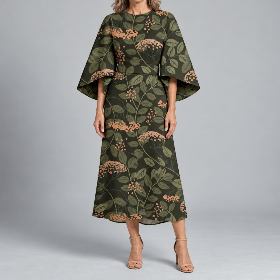 Bronwyn | Statement Print Midi Dress