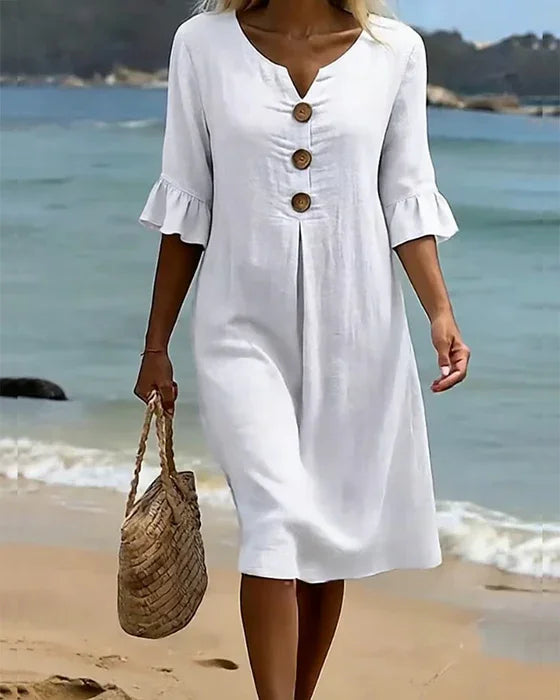 Naomi | Puff Sleeve Midi Dress