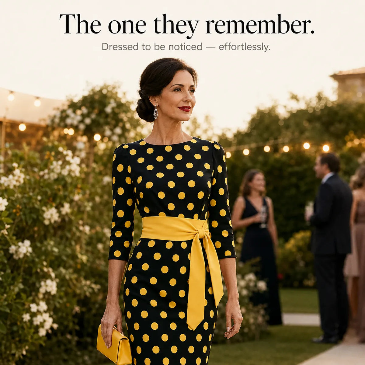 Belora | Polka Dot Belted Midi Dress