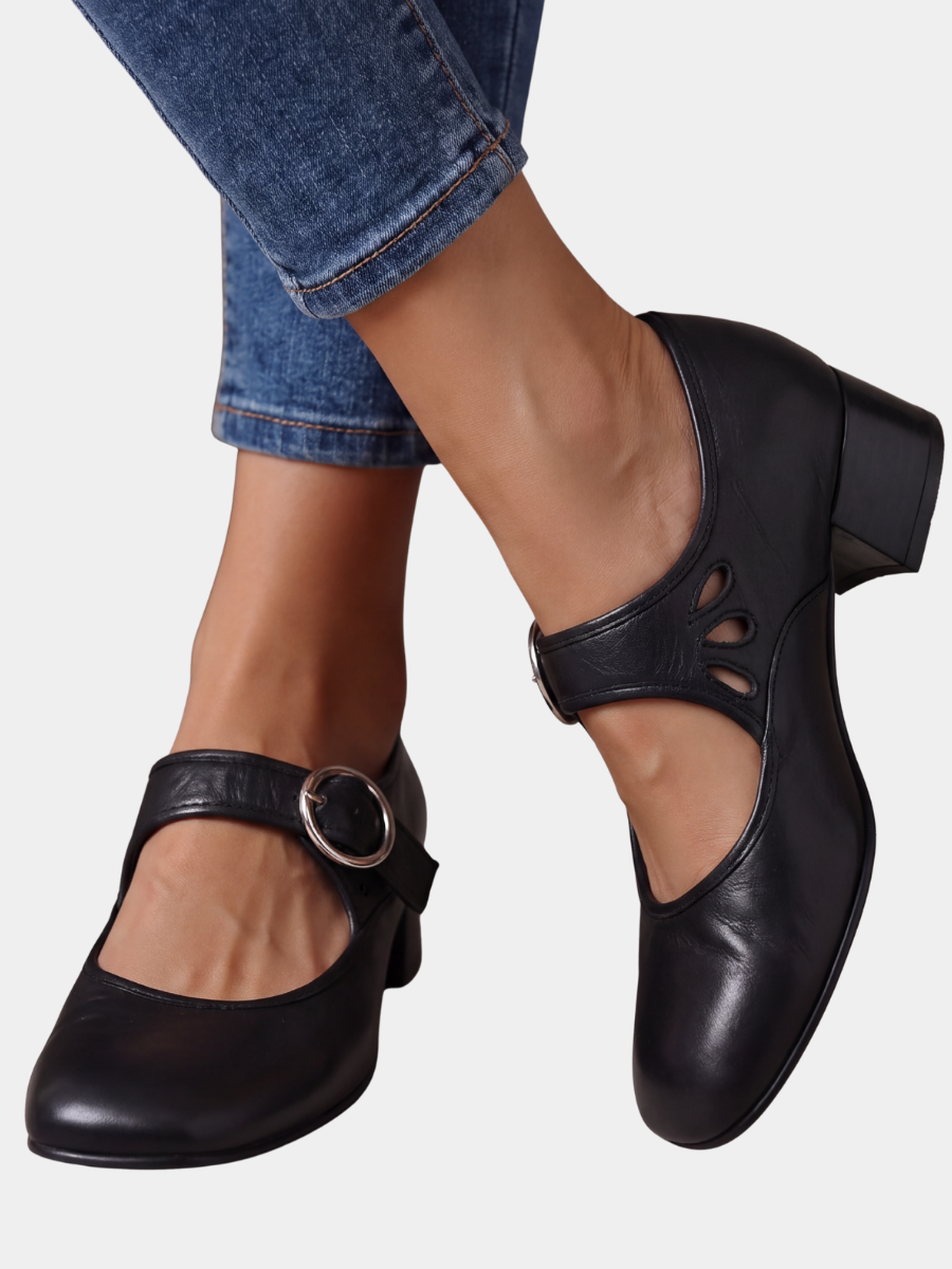 Josephine | Leather Mary Jane Heels