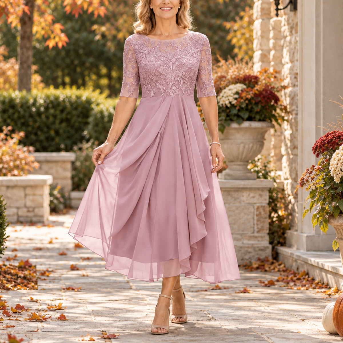 Avi | Lace Bodice Midi Dress