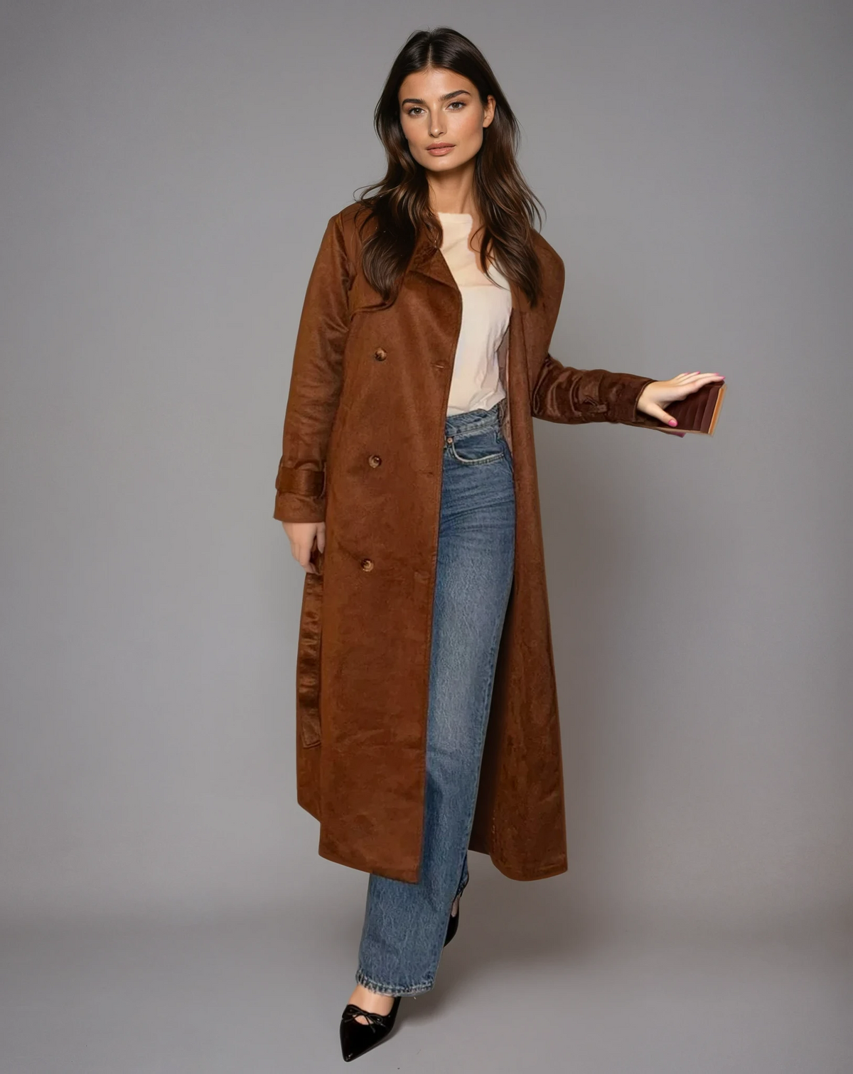 Vivian | Suede Trench Coat