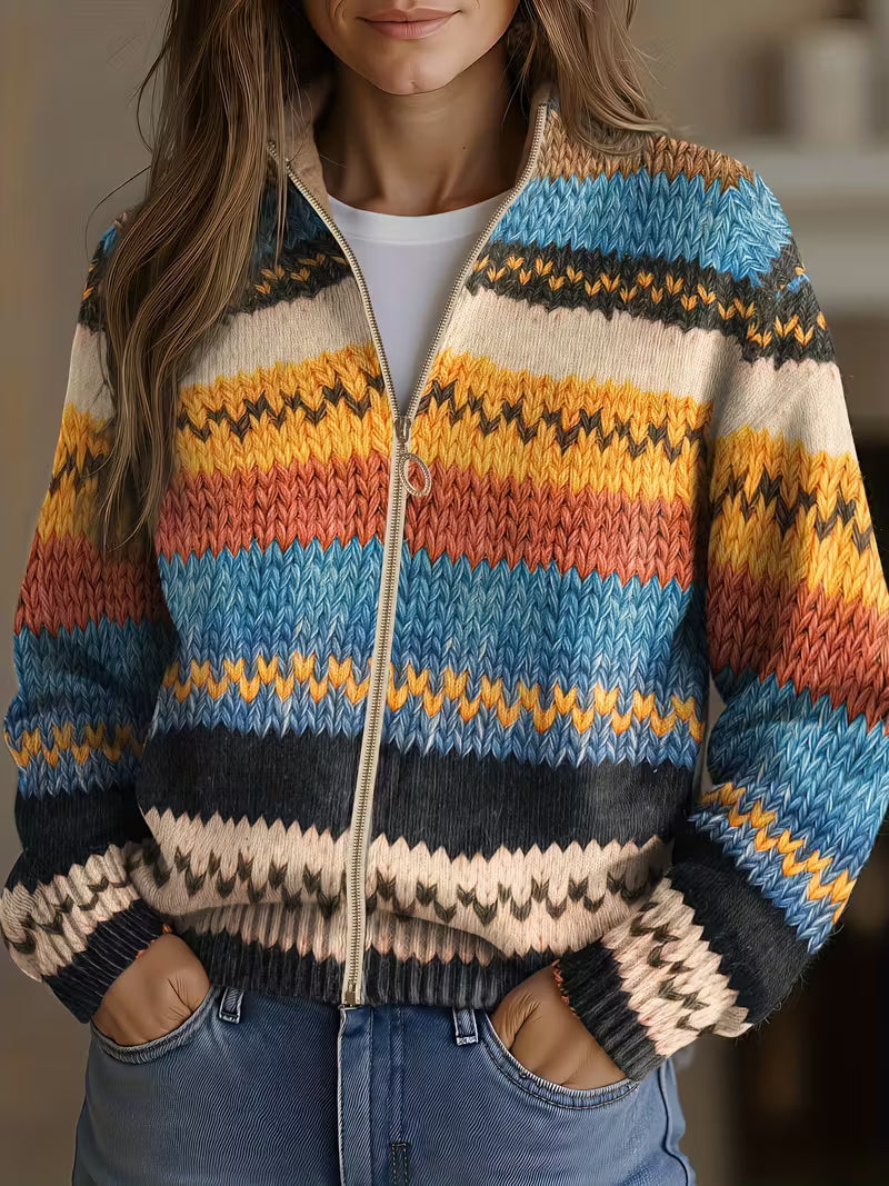 Yseult | Zigzag Striped Cardigan