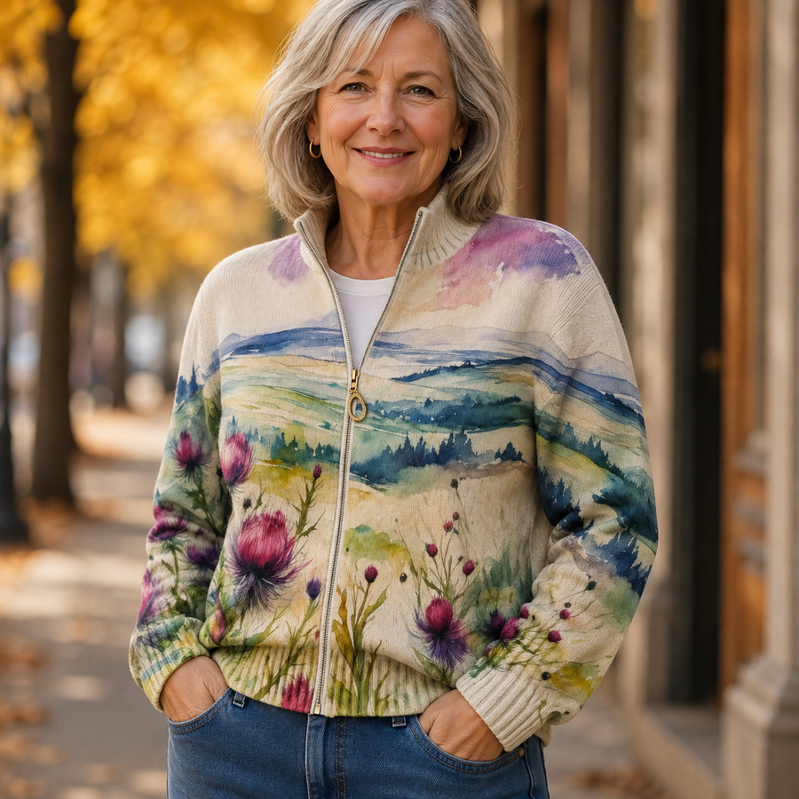 Zelda | Thistle Landscape Cardigan