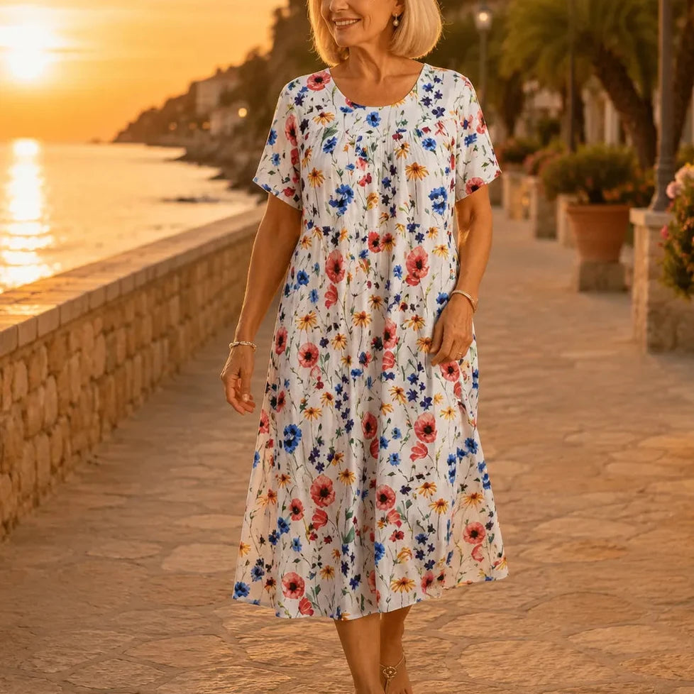 Fiorella | Floral A-Line Midi Dress