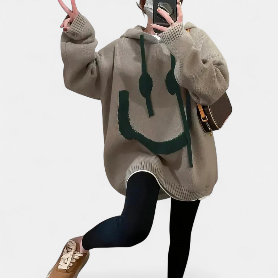 Smiley | Oversized Graphic Hoodie