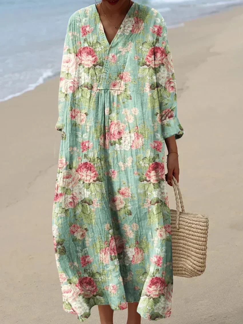 Anne | Printed Cotton Midi Dress