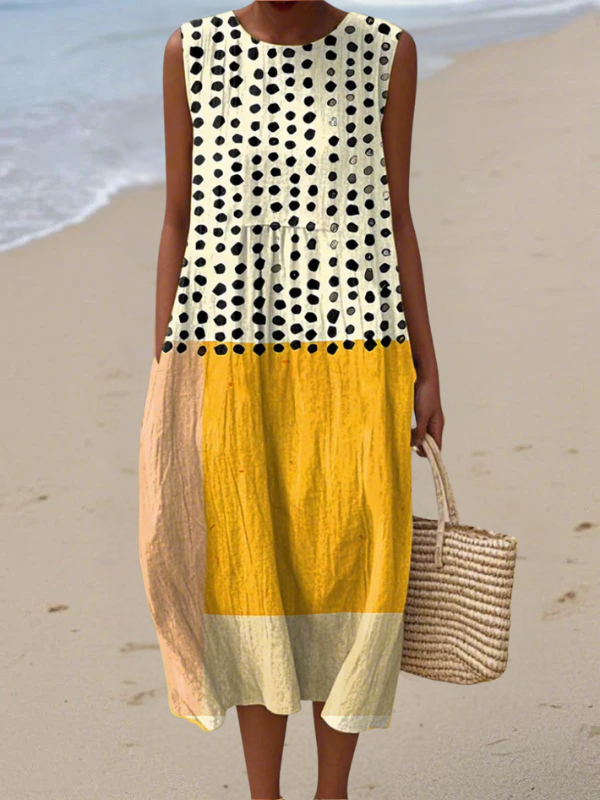 Juniper | Polka Colourblock Midi Dress