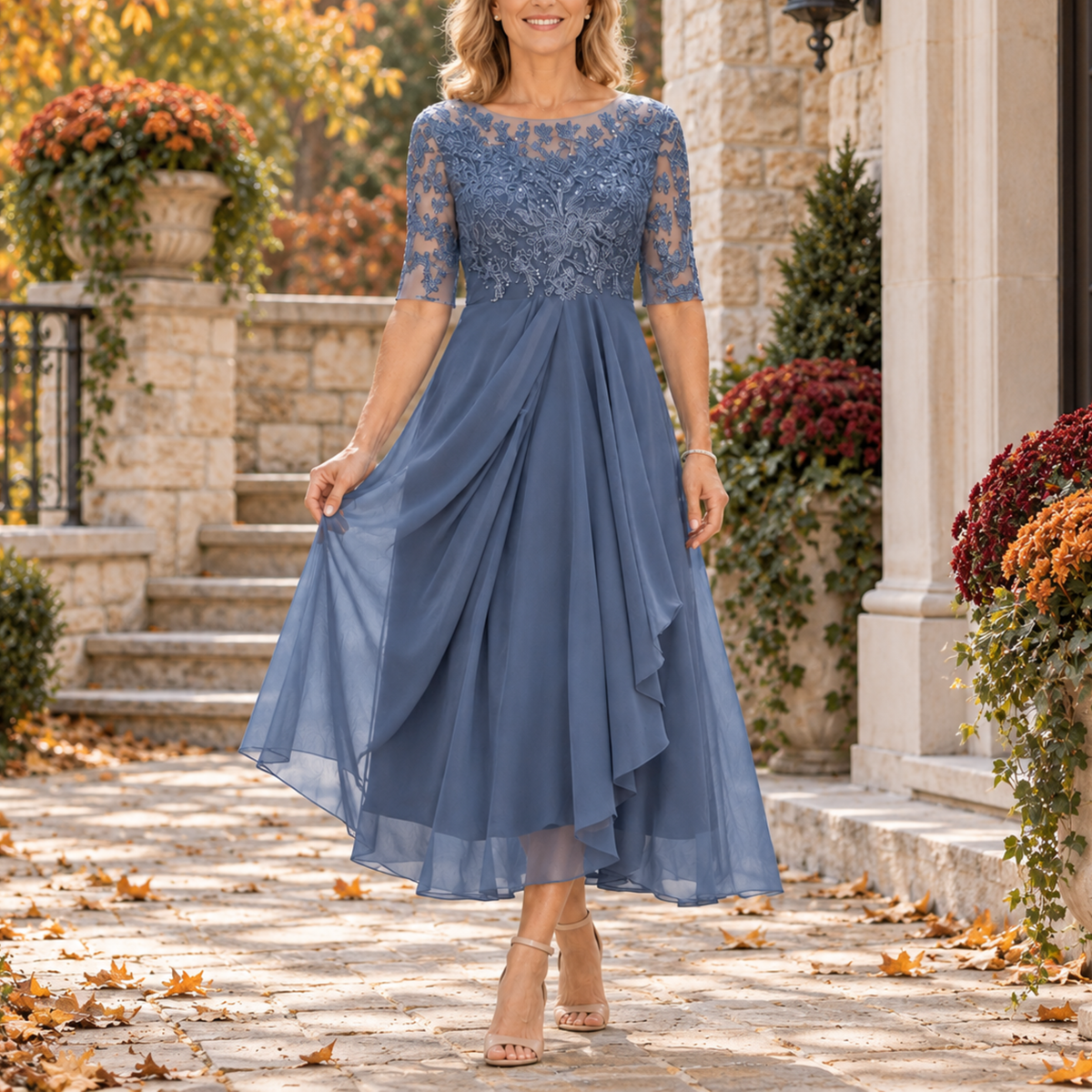 Avi | Lace Bodice Midi Dress