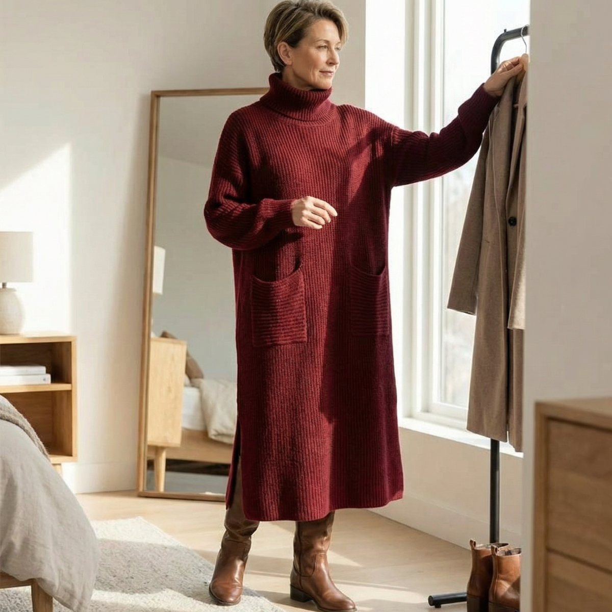 Velara | Relaxed Turtleneck Sweater Dress