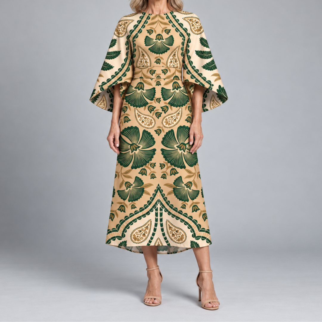 Bronwyn | Statement Print Midi Dress