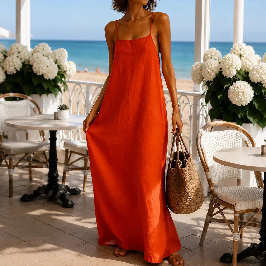 Marelle | Linen-Look Maxi Dress