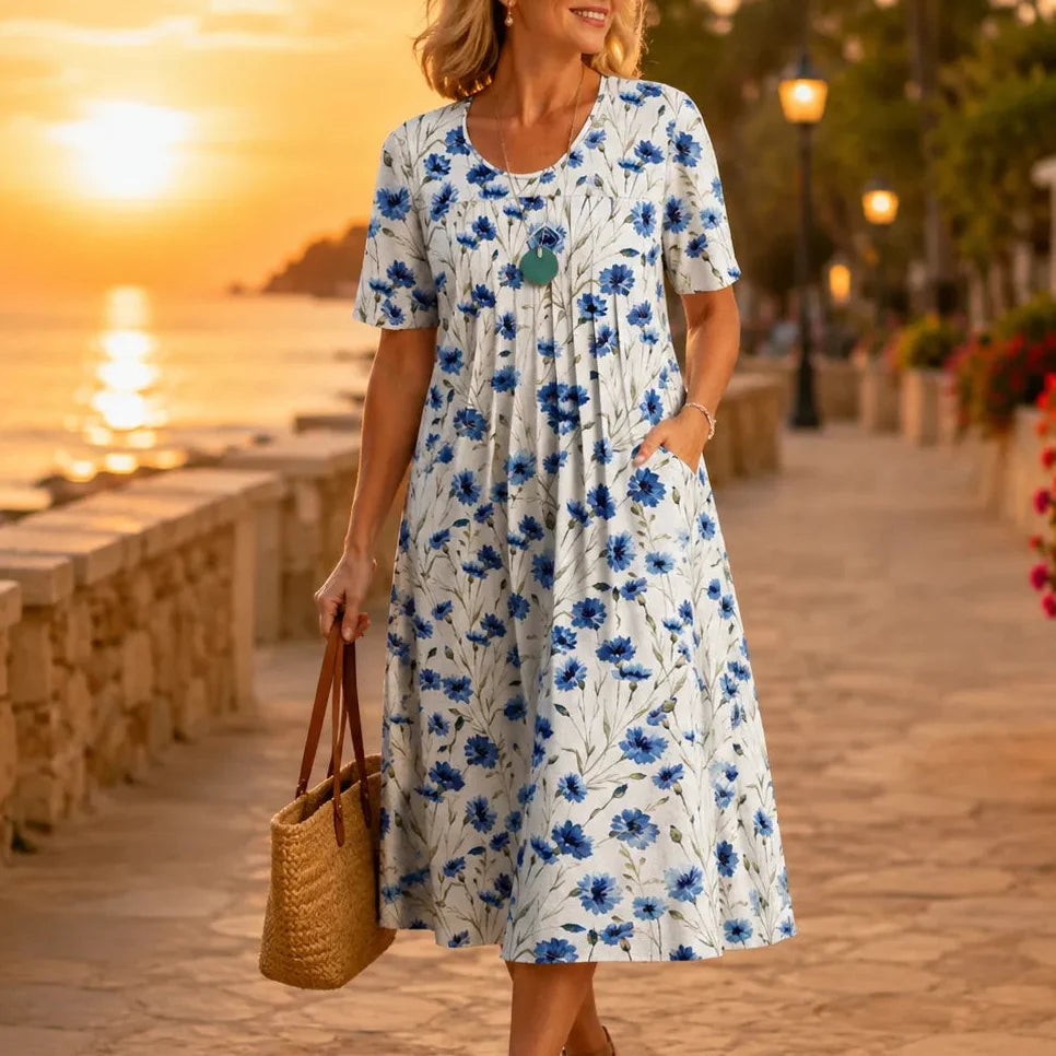 Fiorella | Floral A-Line Midi Dress