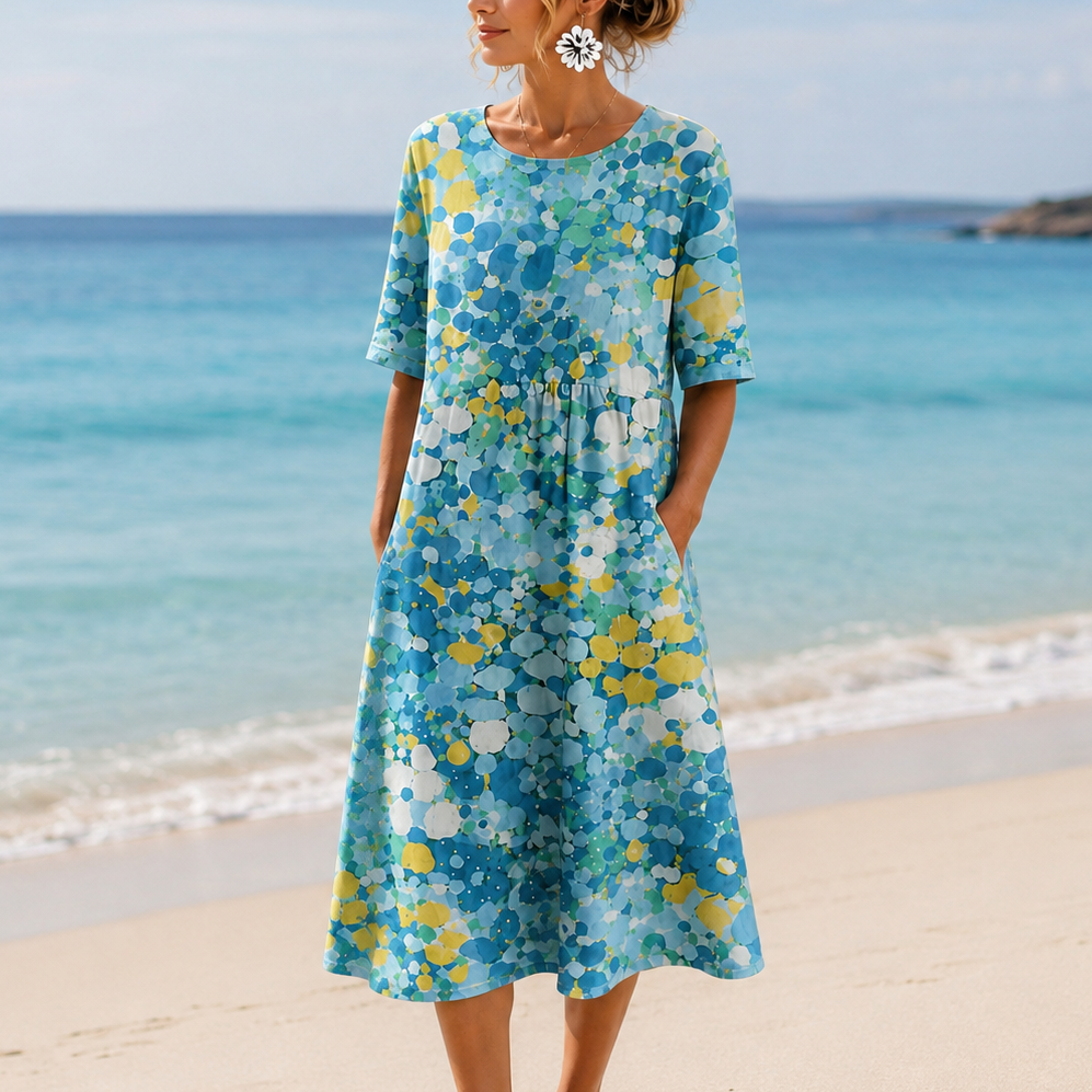 Isabelle | Breathable Sleeve Midi Dress