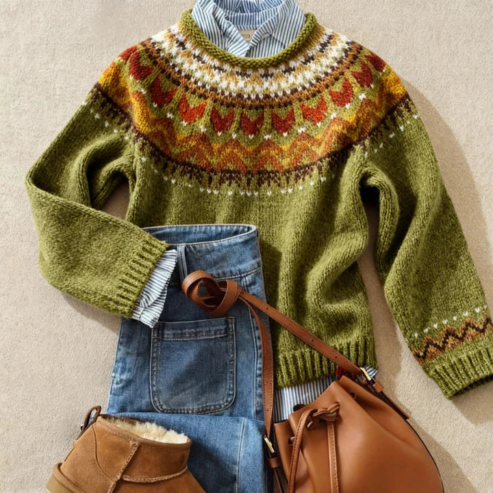 Astrid | Fair Isle Yoke Jumper