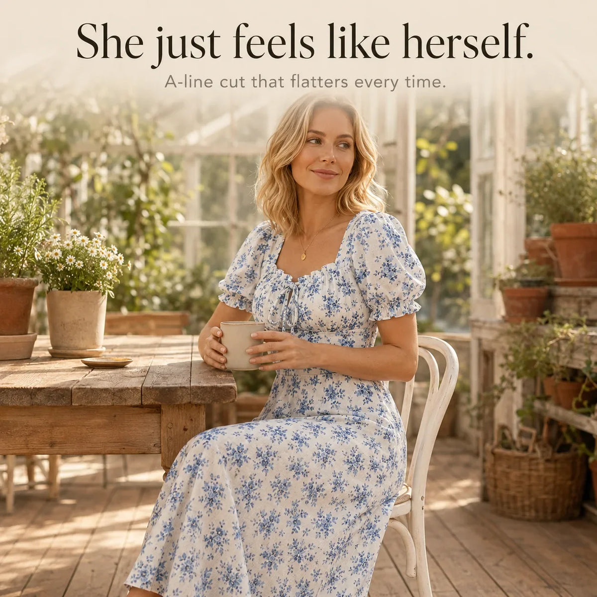 Maevra | Tie-Front Floral Midi Dress