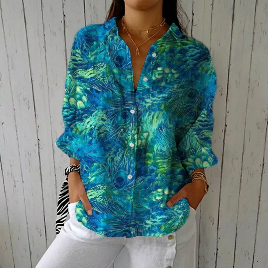 Florina™ | Peacock Grace Blouse