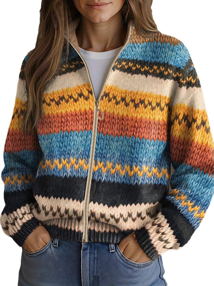 Yseult | Zigzag Striped Cardigan