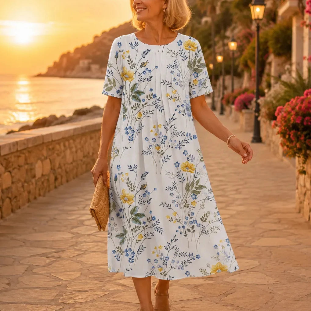 Fiorella | Floral A-Line Midi Dress