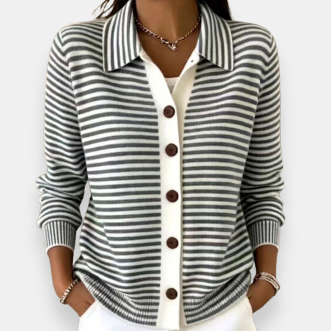Nola | Striped Button Cardigan