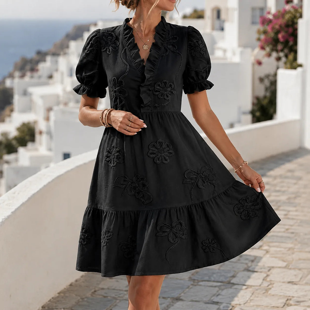 Soliera | Floral Puff Sleeve Dress