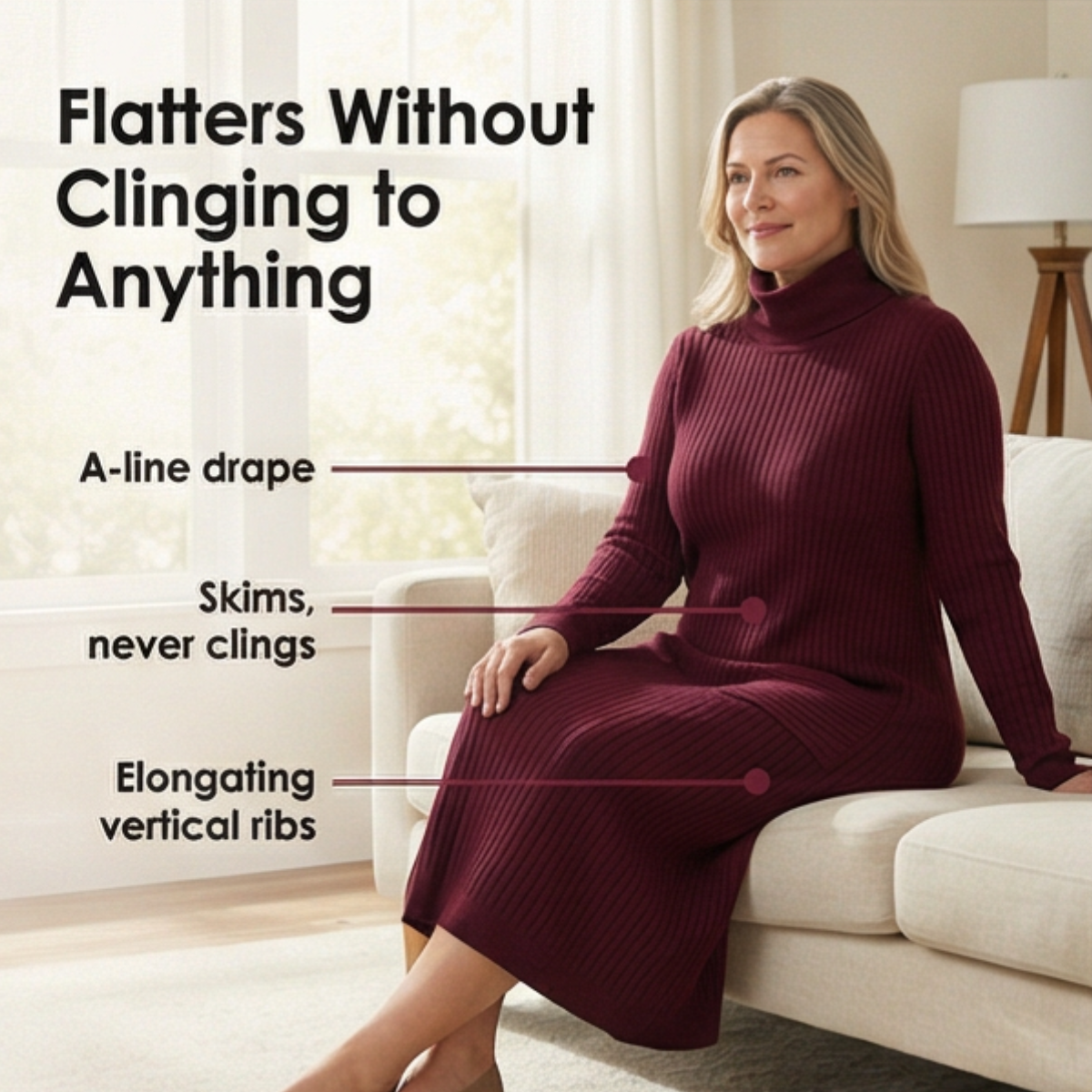Velara | Relaxed Turtleneck Sweater Dress