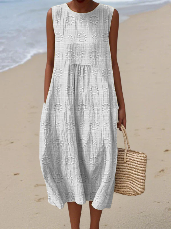 Allison | Embroidered Floral Midi Dress