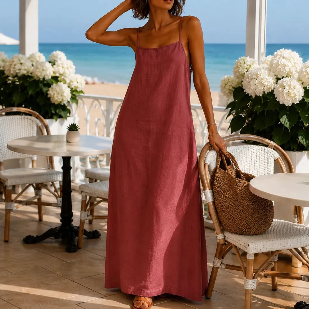 Marelle | Linen-Look Maxi Dress