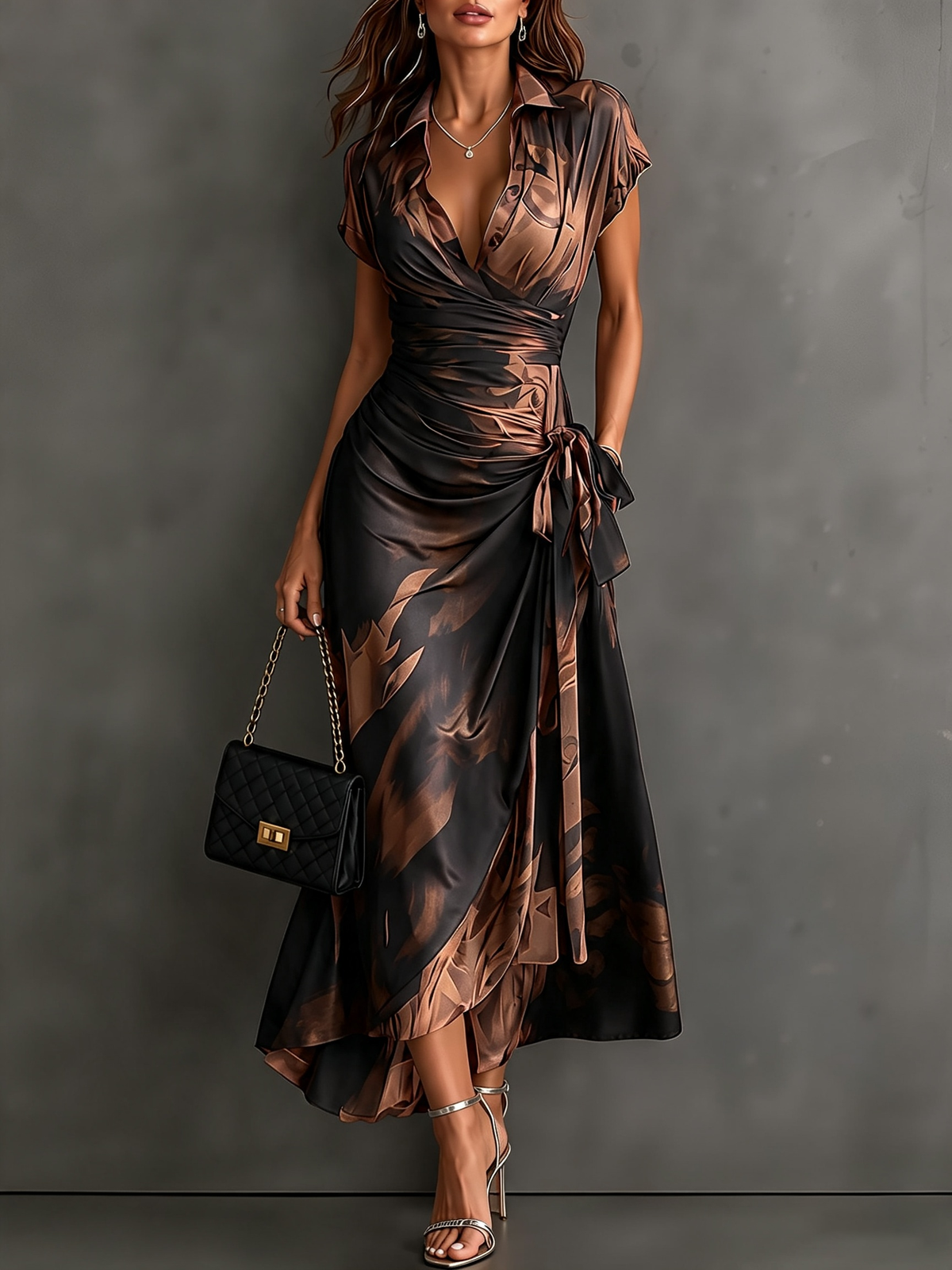 Francesca | Abstract Print Wrap Dress