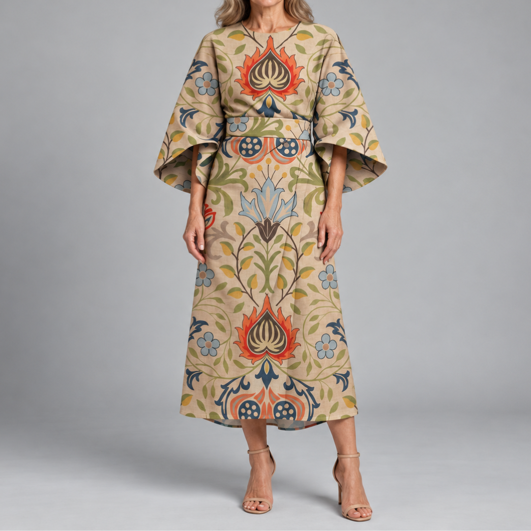 Bronwyn | Statement Print Midi Dress