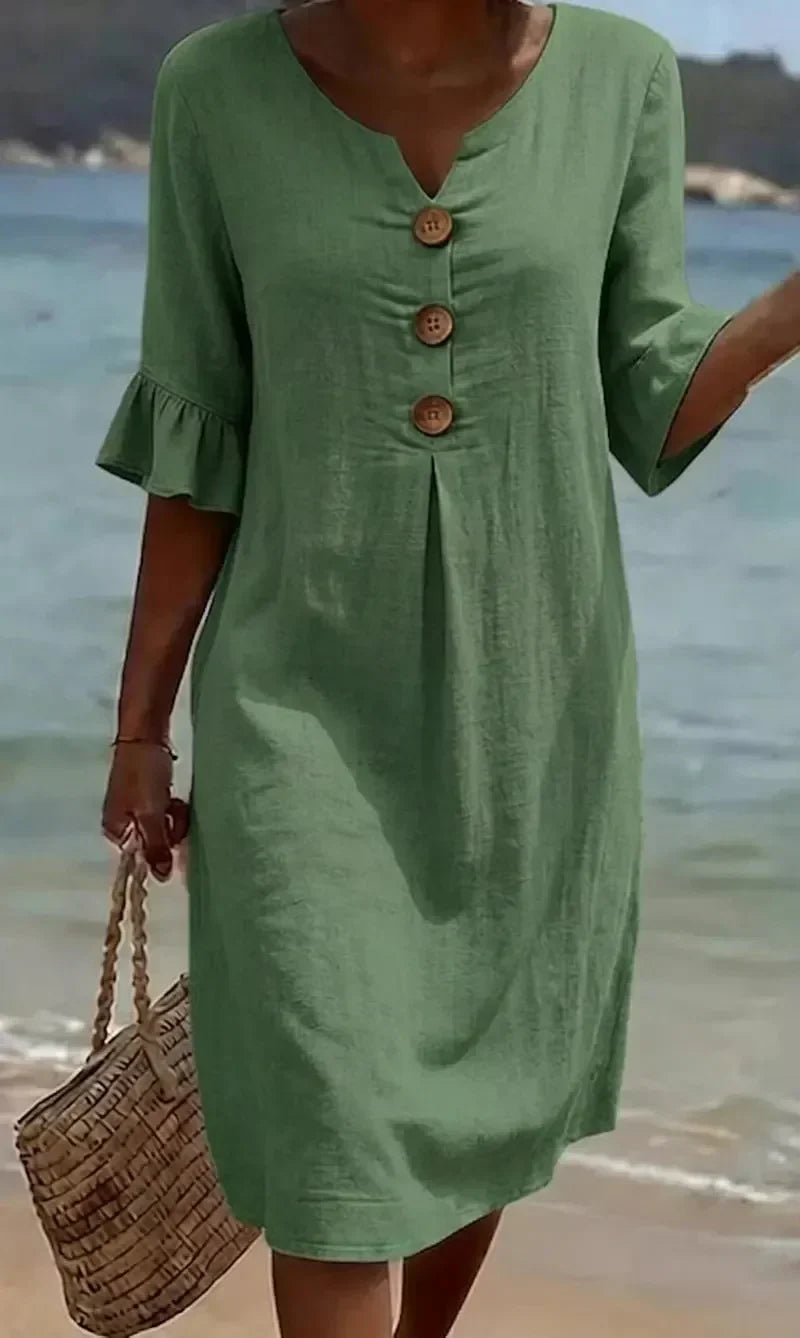 Naomi | Puff Sleeve Midi Dress