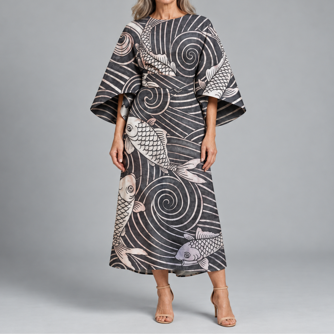 Bronwyn | Statement Print Midi Dress